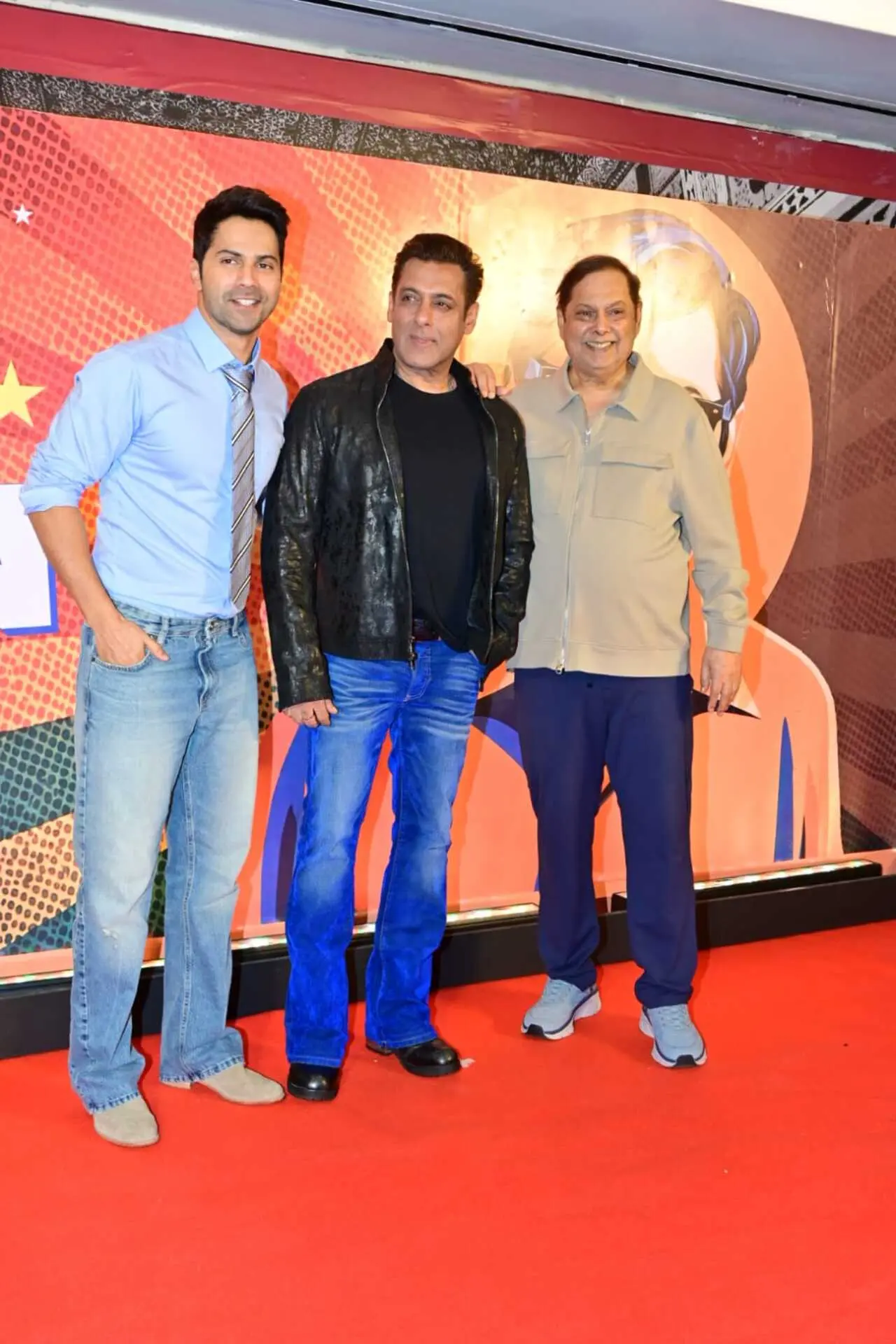 Salman Khan also posed with Varun and David Dhawan at the David Dhawan Film Festival in the city. Salman Khan also posed with Varun and David Dhawan at the David Dhawan Film Festival in the city.